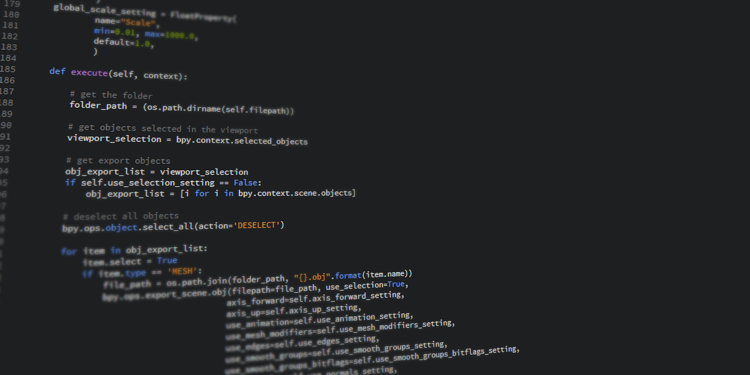 Koyu tema editöründe açık Python kaynak kodlarını gösteren bilgisayar ekranı.